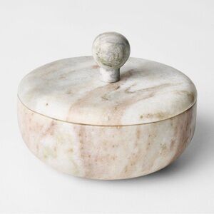 Studio McGee 5” Round Marble Box Natural - Threshold